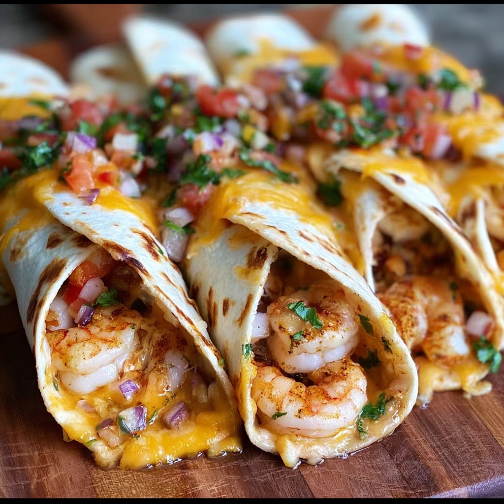 Loaded Shrimp Nacho Bomb Wraps with Shrimp and Cheese Recipe - Recipe Image
