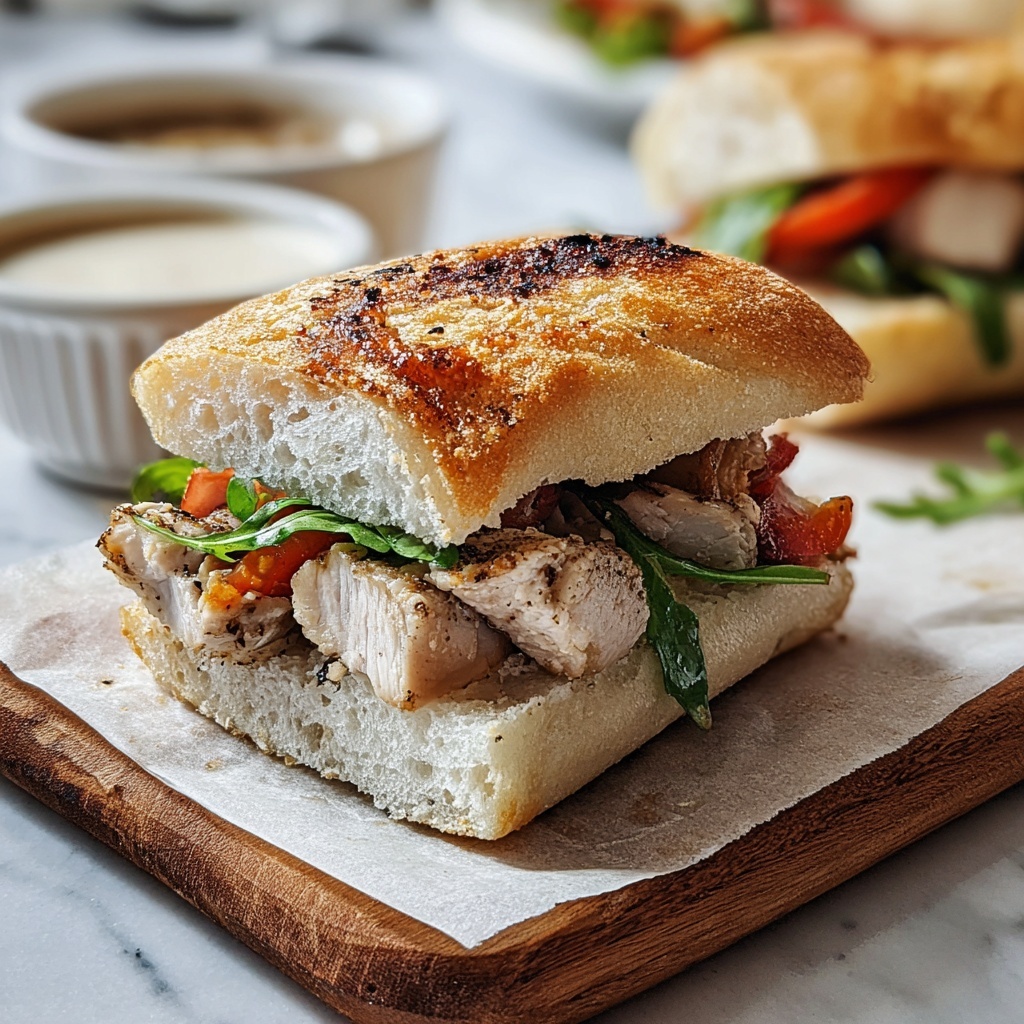 Focaccia Sandwich with Roast Chicken Filling Recipe - Recipe Image