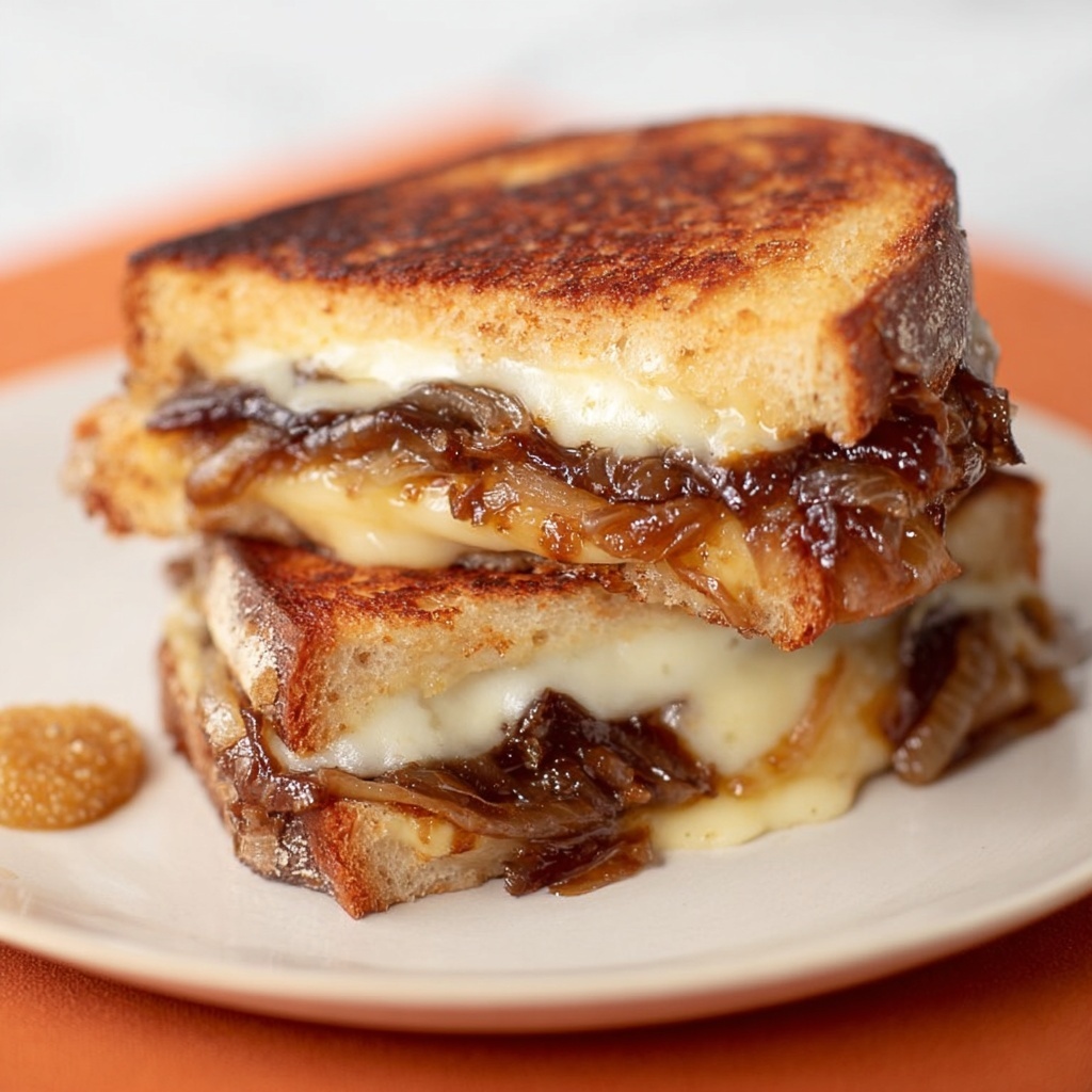 Caramelized Onion Pear Grilled Cheese Sandwich Recipe - Recipe Image