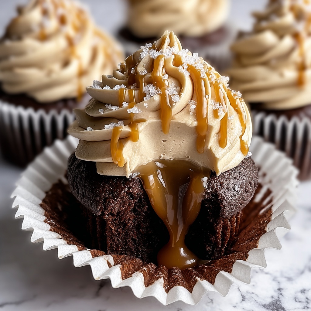 Salted Caramel Lava Cupcakes Recipe - Recipe Image