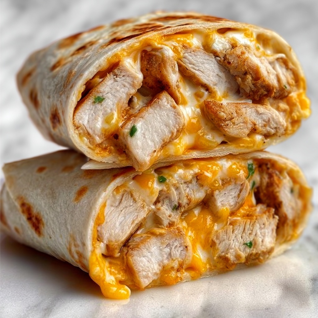Cheesy Garlic Chicken Wraps Recipe - Recipe Image