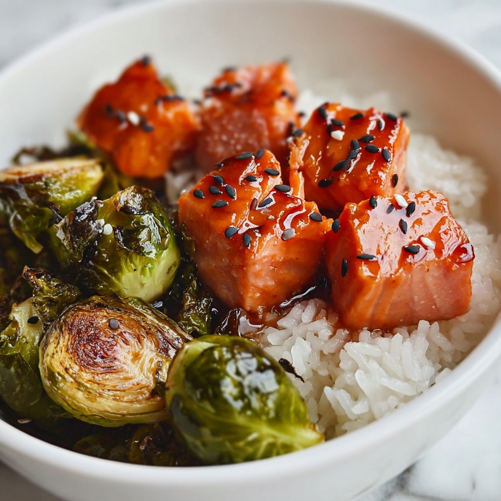 Teriyaki Salmon Bowls with Brussels Sprouts Recipe - Recipe Image