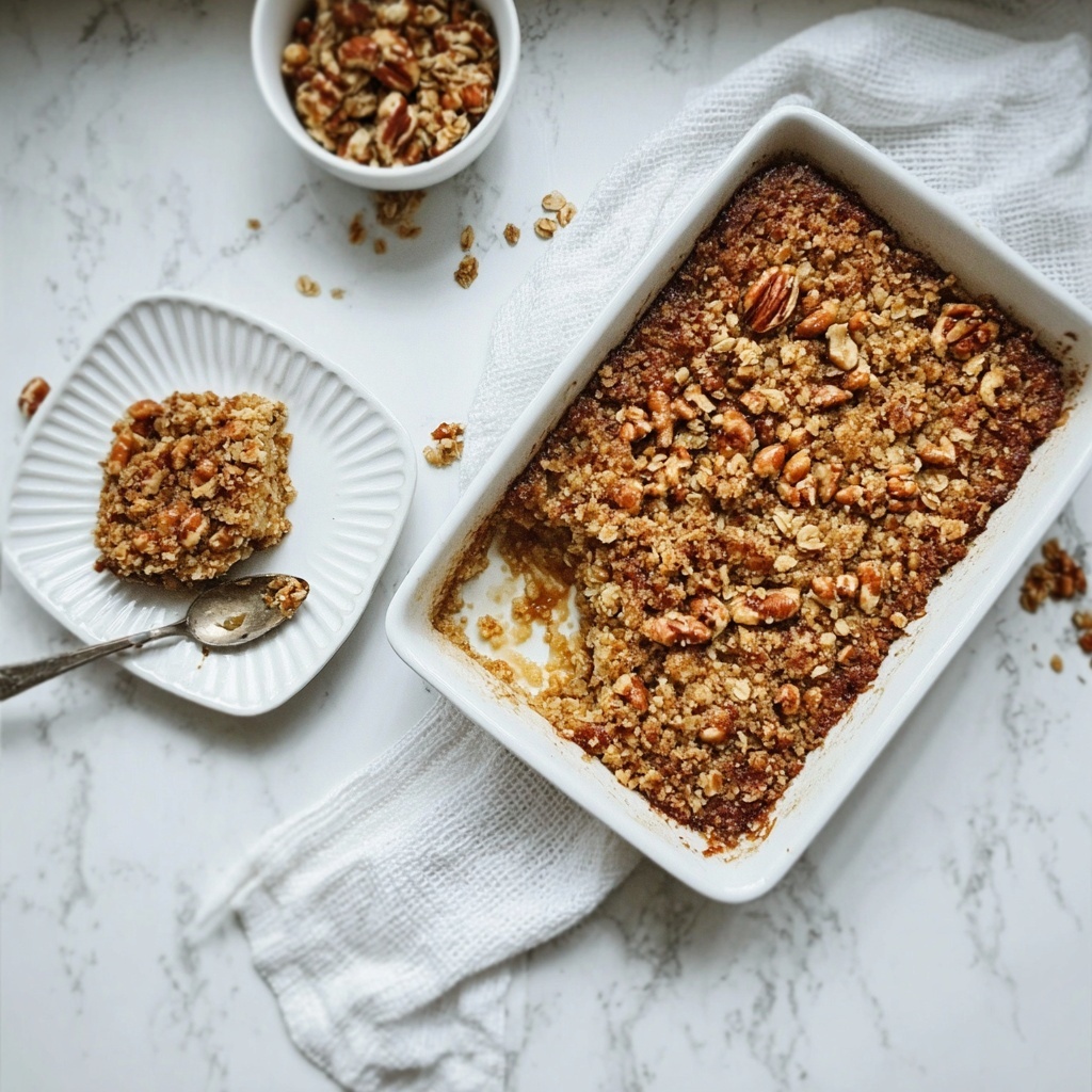 Pecan Pie Baked Oatmeal – Cozy & Healthy Breakfast Recipe - Recipe Image
