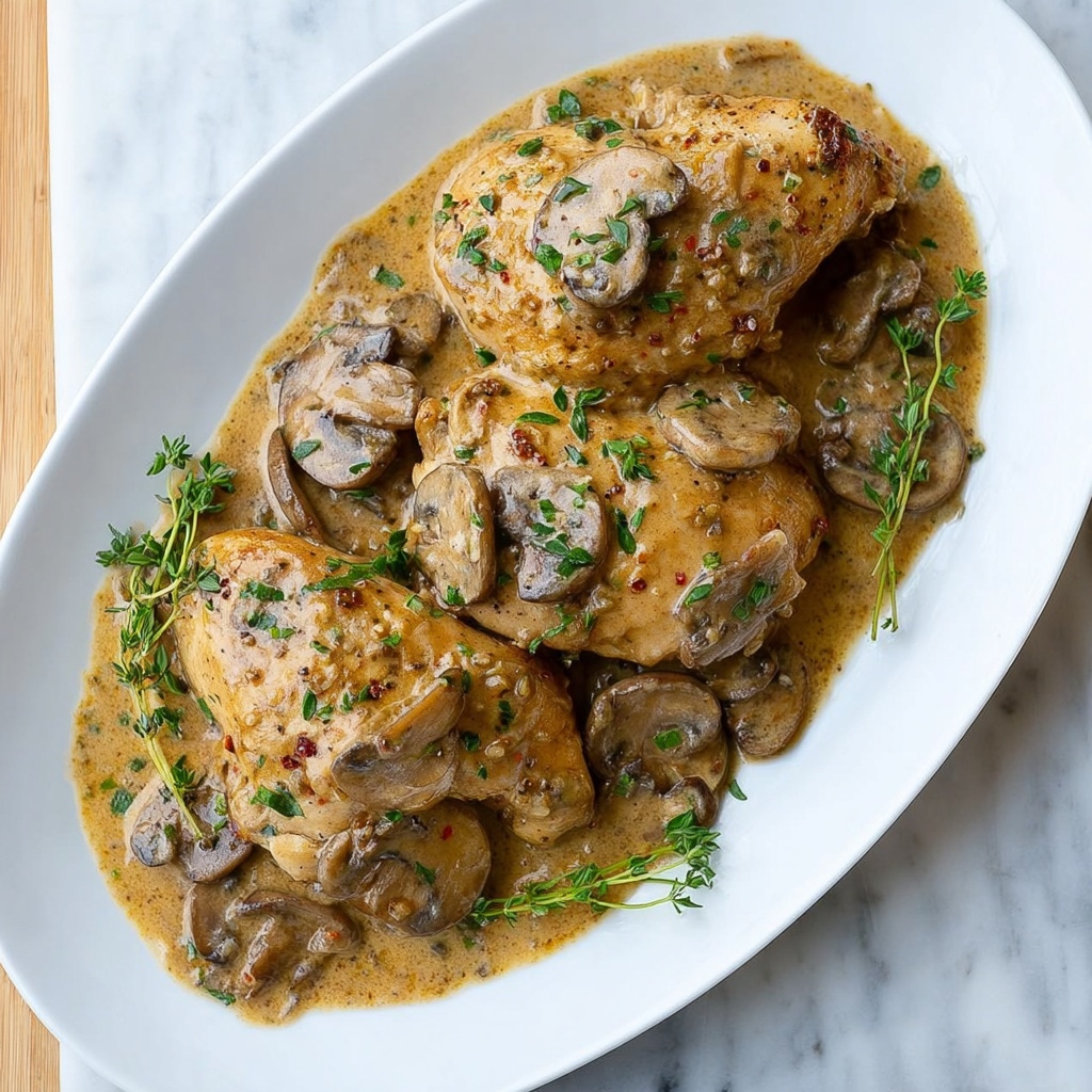 Chicken and Mushroom Skillet in a Creamy Asiago and Mustard Sauce Recipe - Recipe Image