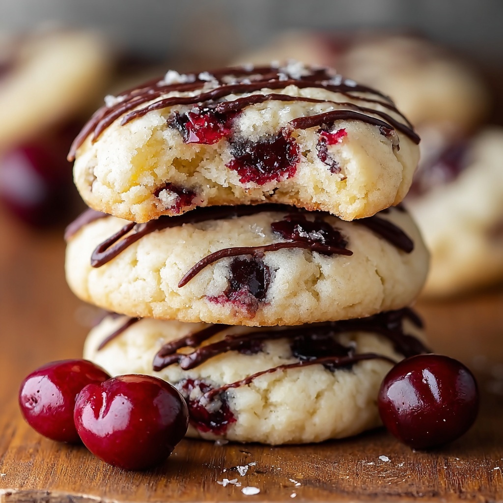 White Chocolate Cherry Shortbread Cookies Recipe - Recipe Image