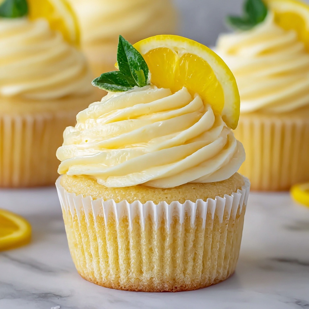 Cheesecake Stuffed Lemon Cupcakes with Lemon Frosting Recipe - Recipe Image