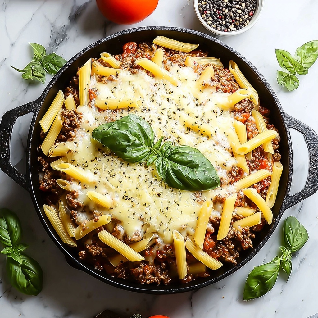 Cheesy Penne with Ground Beef Recipe - Recipe Image