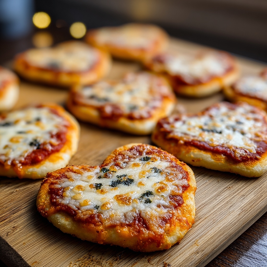 Heart-Shaped Mini Pizzas Recipe - Recipe Image