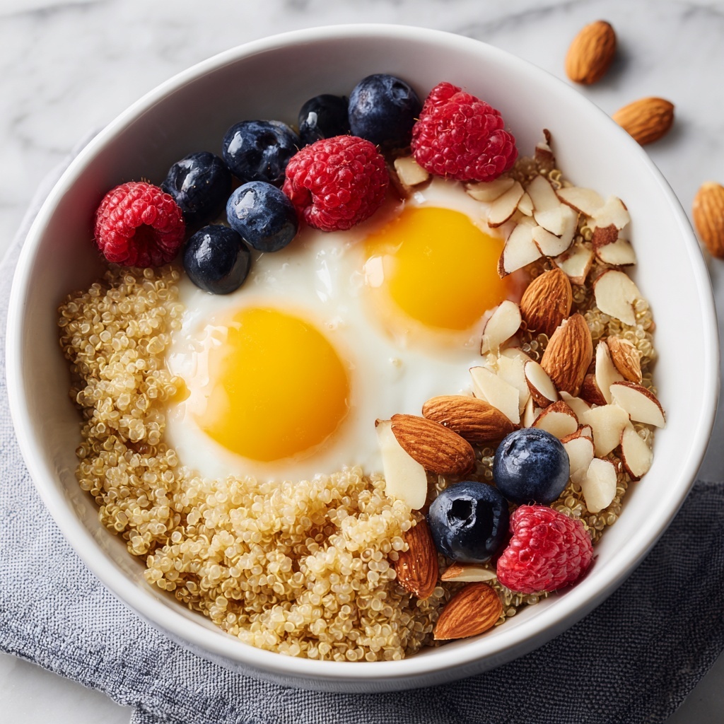 Quinoa Breakfast Bowl with Almonds and Honey Recipe - Recipe Image