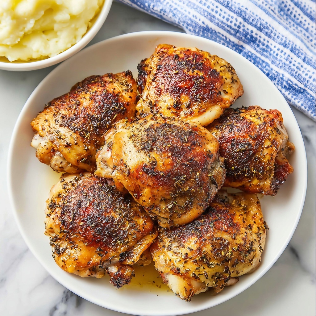 Garlic Parmesan Crispy Chicken Thighs Recipe - Recipe Image