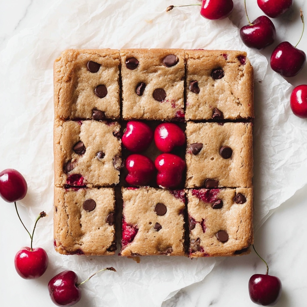 Cherry Chocolate Chip Blondies Recipe - Recipe Image