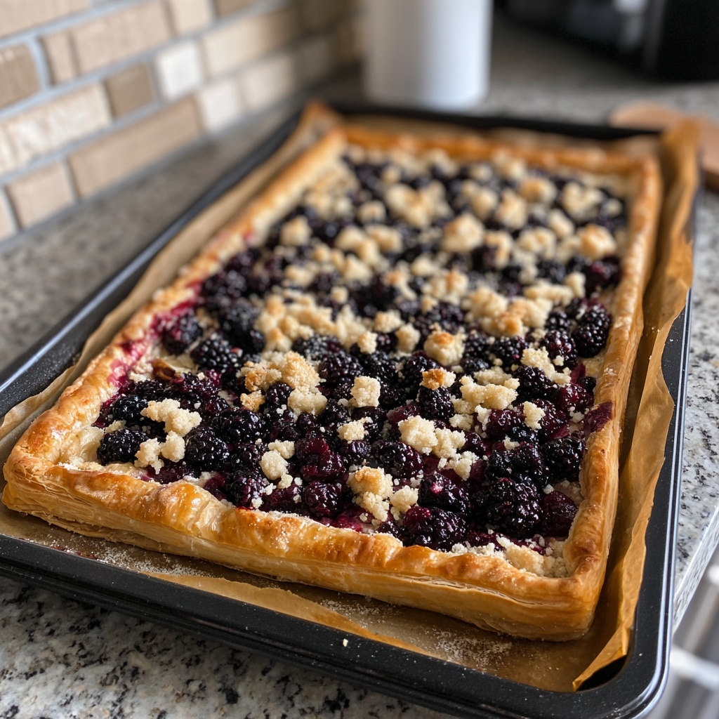 Lemon Blueberry Puff Pastry Tart Recipe - Recipe Image