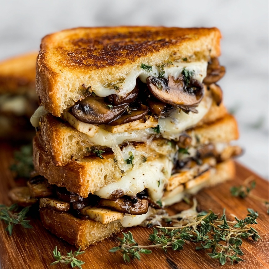 Gouda, Roasted Mushroom and Onion Grilled Cheese Sandwich Recipe - Recipe Image