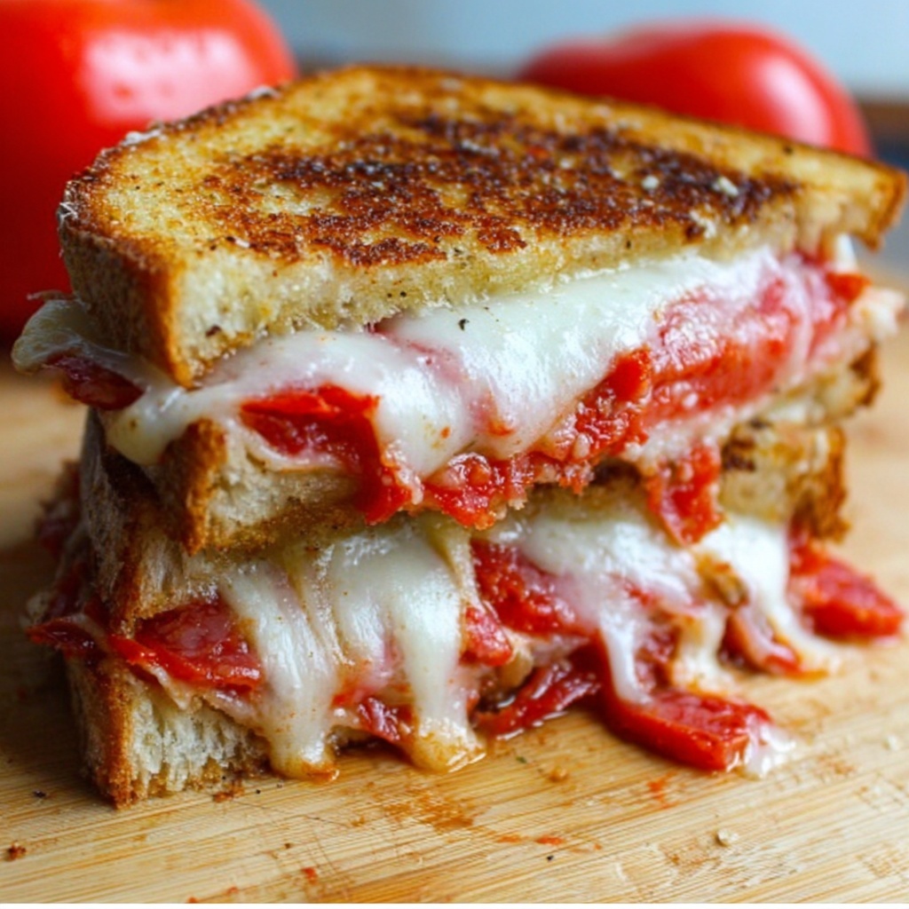 Pepperoni Pizza Grilled Cheese Recipe - Recipe Image