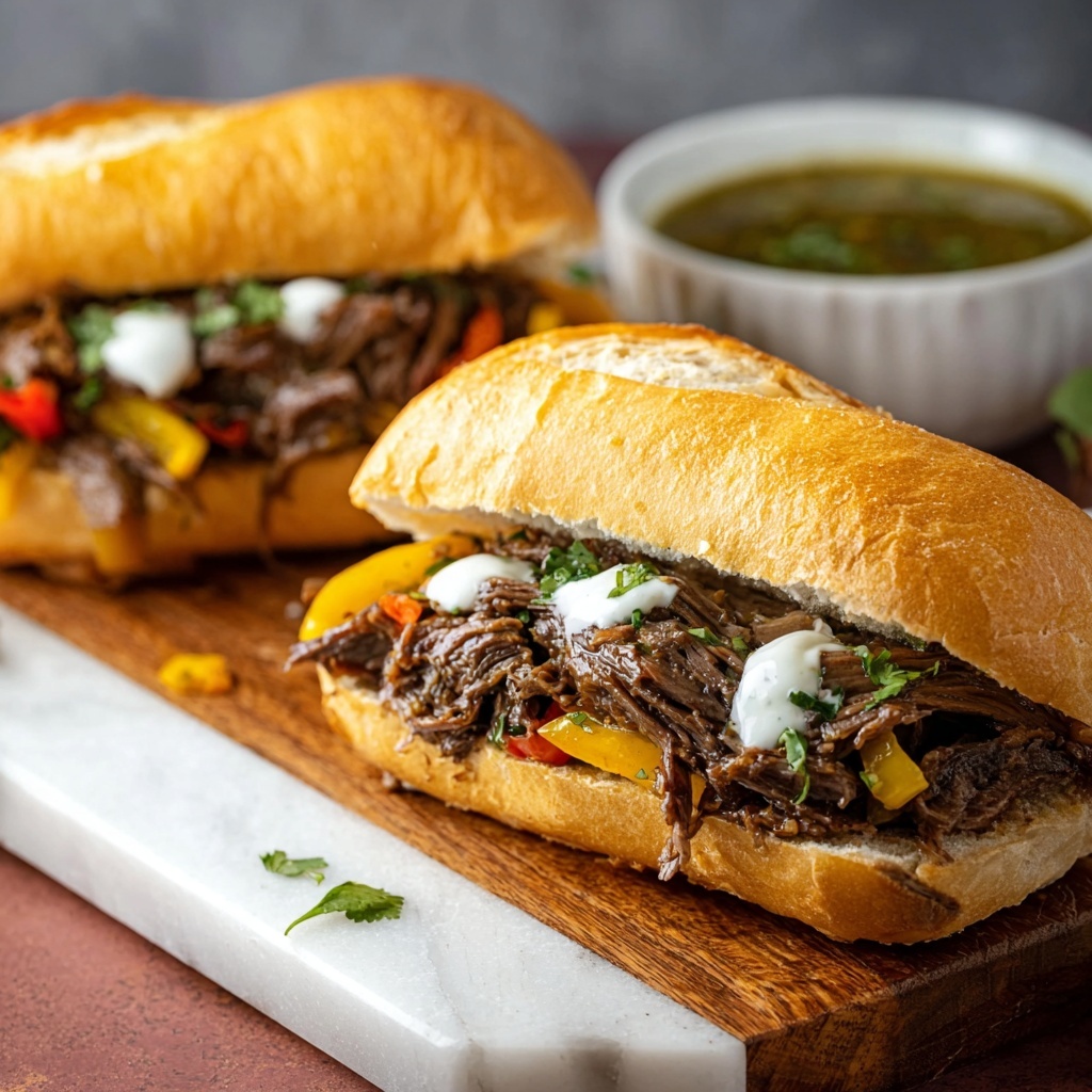 Italian Beef Sandwich with Roasted Garlic Aioli Recipe - Recipe Image