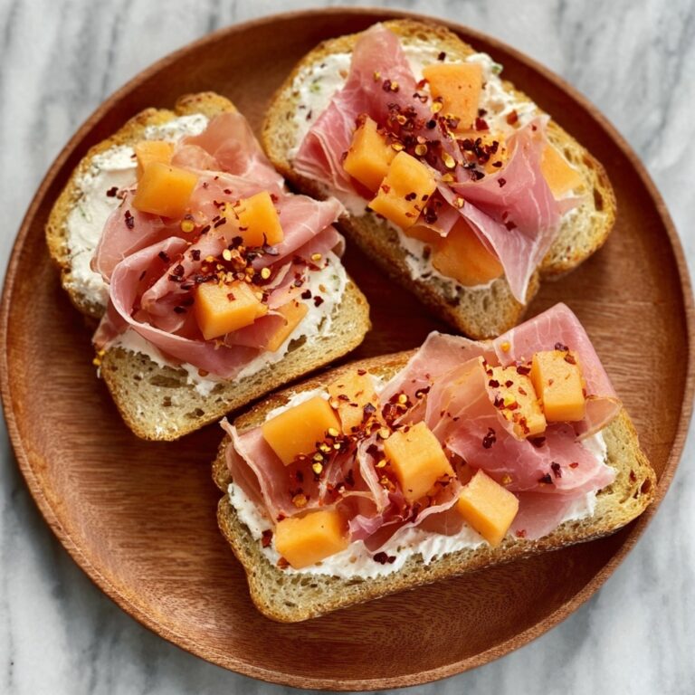 Melon Burrata Toast with Chili Honey Recipe