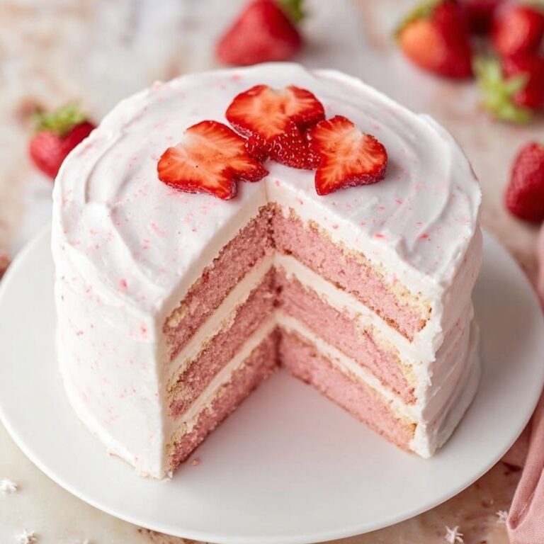 Homemade Strawberry Cake with Strawberry Cream Cheese Frosting Recipe