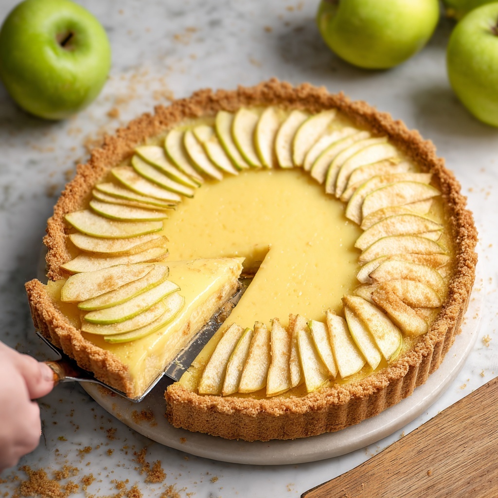 Vegan Apple Custard Tart (Tarte Normande) Recipe - Recipe Image