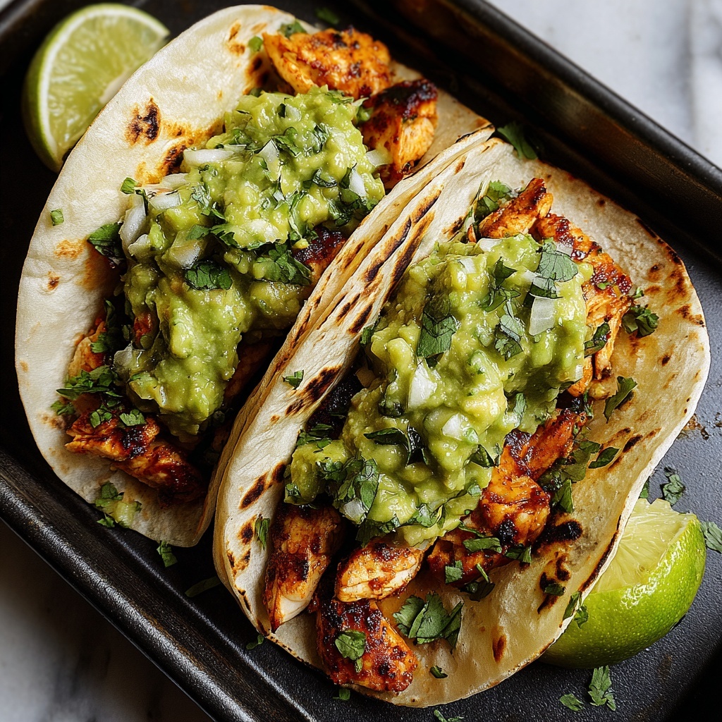 Crispy Poblano Chicken Tacos with Avocado-Jalapeño Salsa Recipe - Recipe Image
