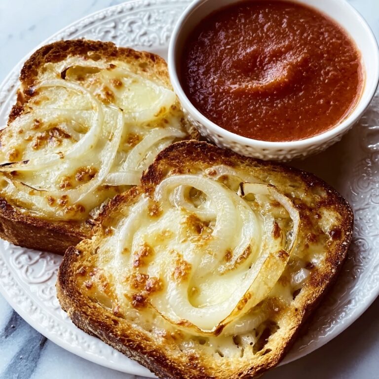 Tomato Soup with Cheese and Onion Toast Recipe