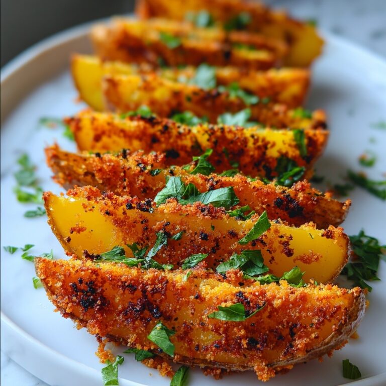 Baked Garlic Parmesan Potato Wedges Recipe