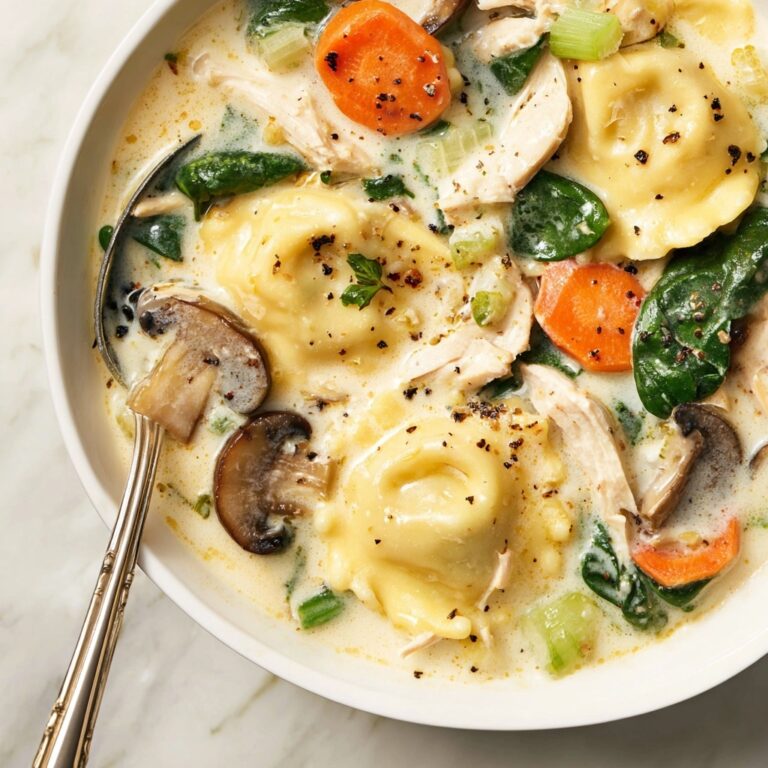Creamy Spinach Tortellini Soup with Chicken Recipe