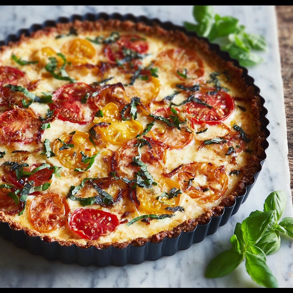 Beefsteak Tomato Tart with Caramelized Onions and Thyme Recipe - Recipe Image