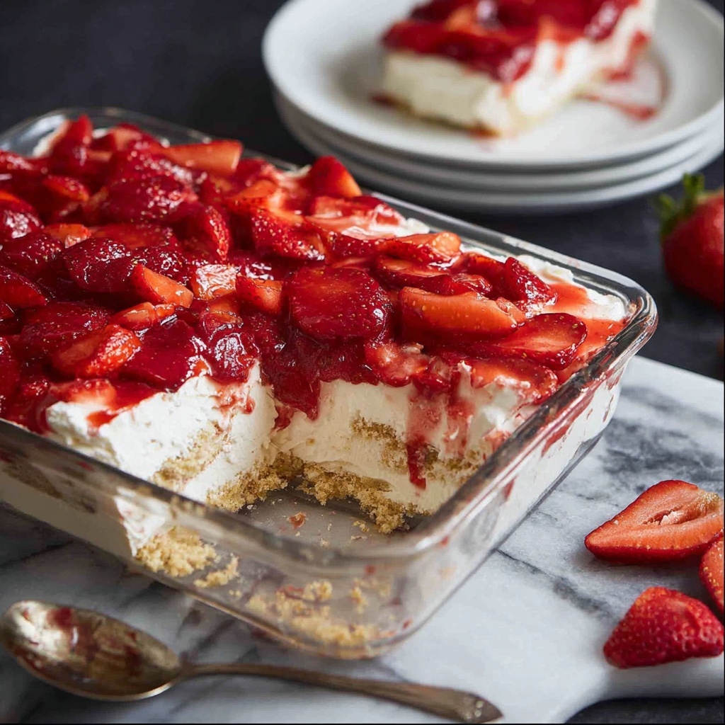 Strawberry Angel Food Cake Lush Recipe - Recipe Image