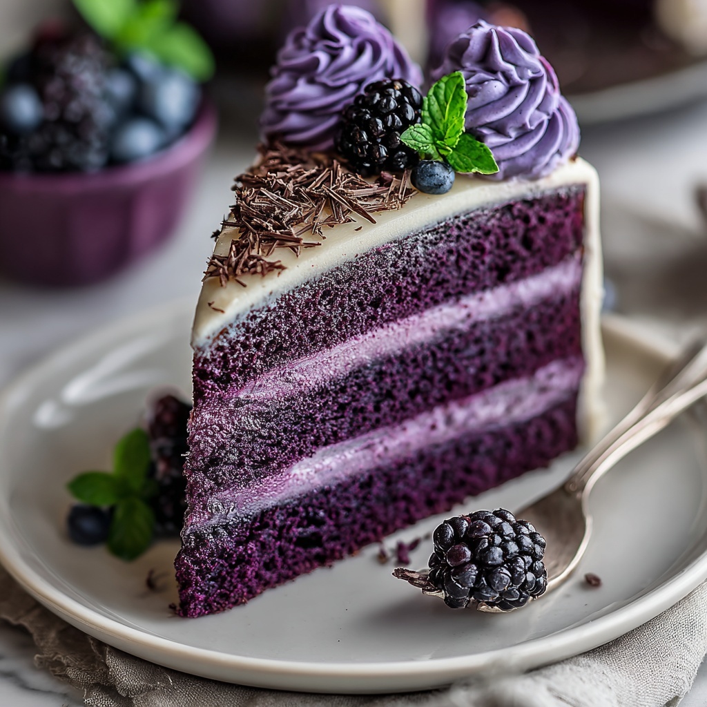 Purple Velvet Cake with White Chocolate Cream Cheese Frosting Recipe - Recipe Image