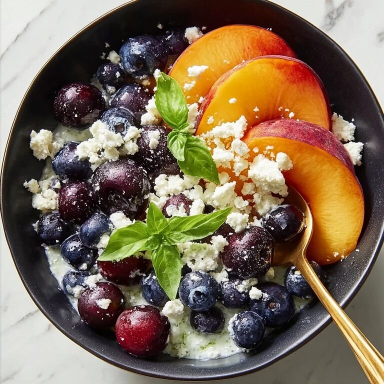 Blueberry Peach Feta Salad with Honey-Lemon Vinaigrette Recipe