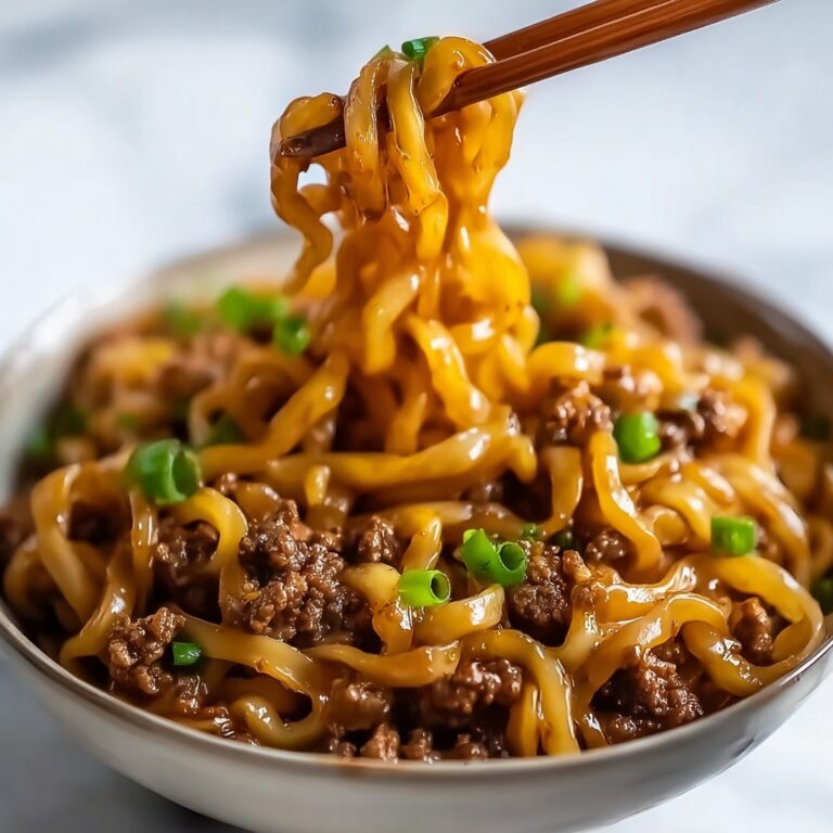 Mongolian Ground Beef Noodles Recipe
