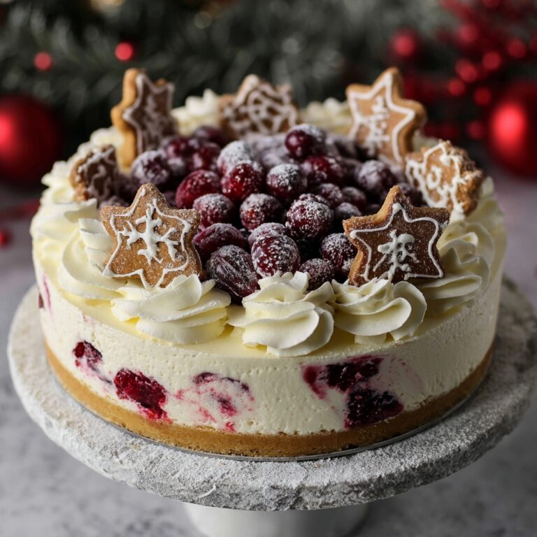 Christmas Cranberry White Chocolate Mousse Cheesecake Recipe