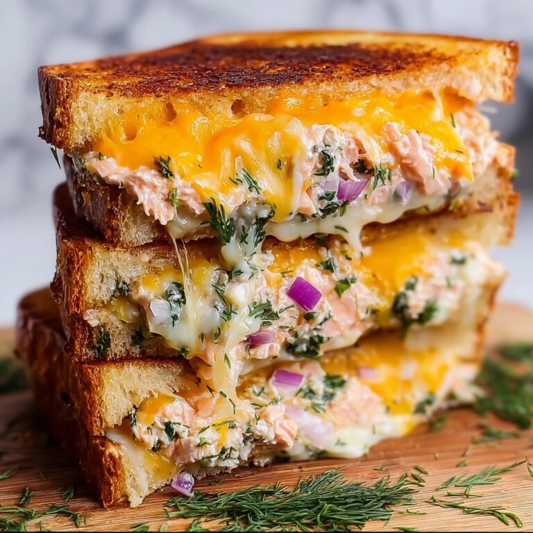 Salmon Grilled Cheese Sandwich with Red Onion and Dill Recipe