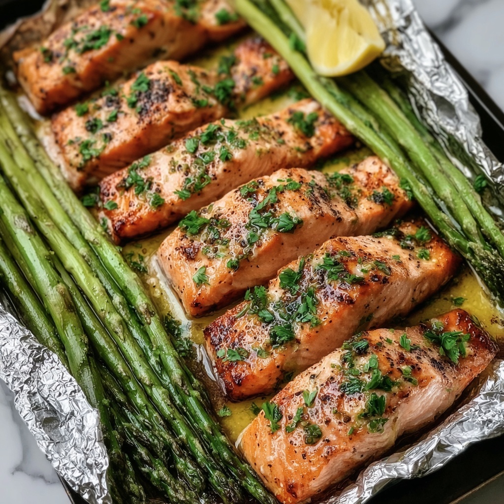 Baked Salmon in Foil with Asparagus (Quick & Healthy) Recipe - Recipe Image