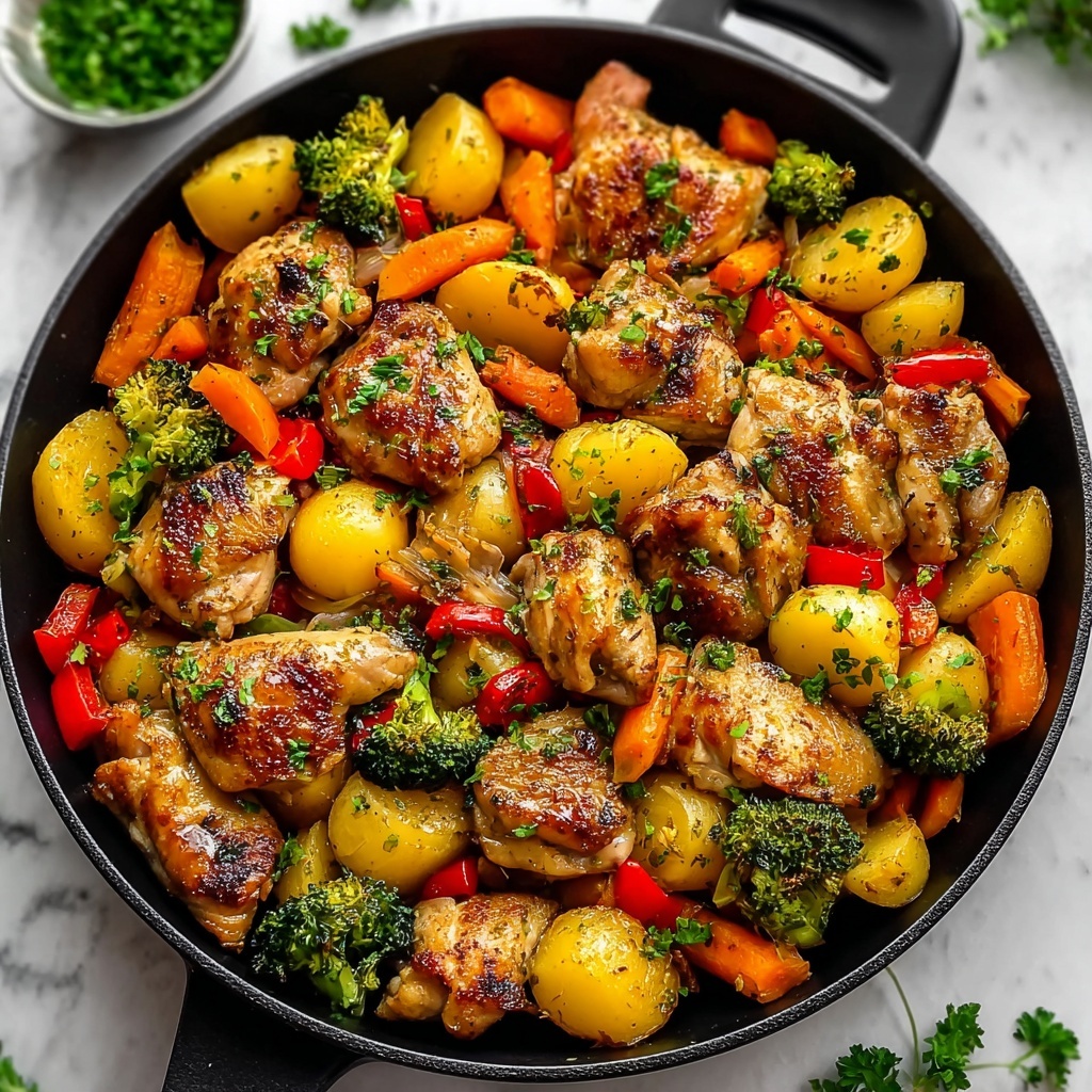 Easy One Pan Chicken and Veggies Recipe - Recipe Image