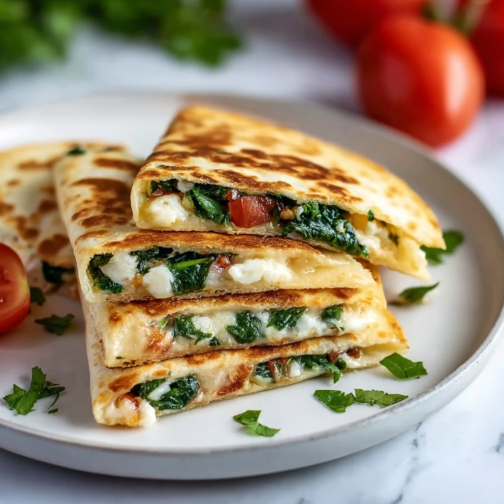 Spinach and Feta Quesadillas Recipe - Recipe Image