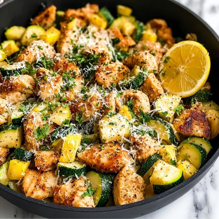 Skillet Lemon Parmesan Chicken with Zucchini and Squash Recipe