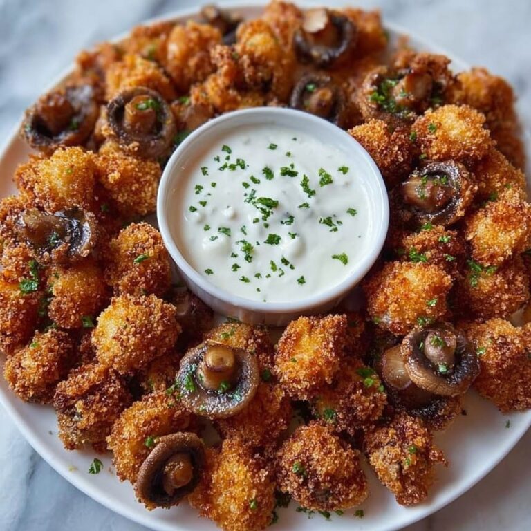 Fried Sliced Mushrooms with Ranch Dipping Sauce Recipe