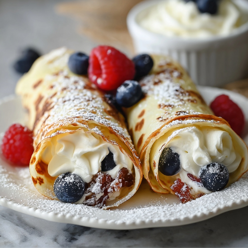 Cheesecake Crepe Roll-Ups Recipe - Recipe Image