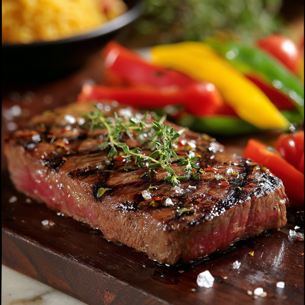 Pepper Steak with Bell Peppers and Onion Recipe - Recipe Image