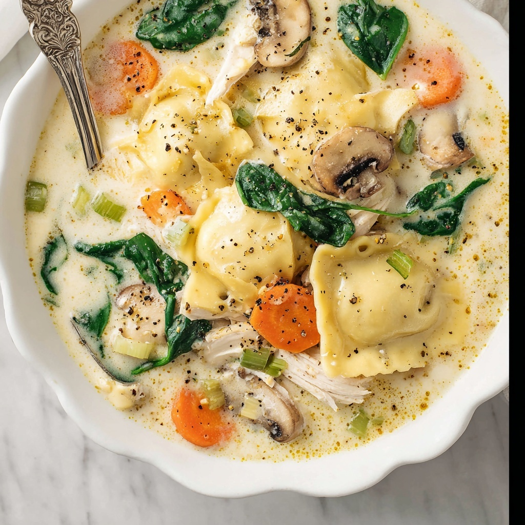 Creamy Spinach Tortellini Soup with Chicken Recipe - Recipe Image