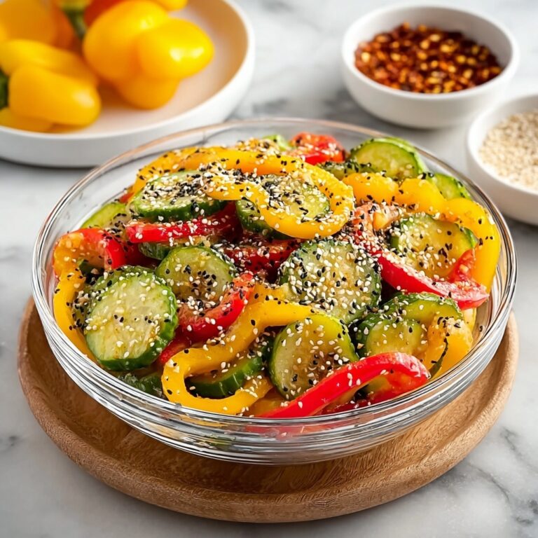 Cucumber and Sweet Pepper Salad with Sesame Ginger Dressing Recipe