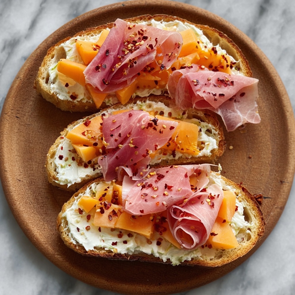 Melon Burrata Toast with Chili Honey Recipe - Recipe Image