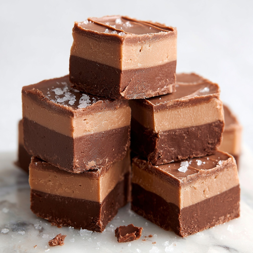 Peanut Butter Chocolate Freezer Fudge Recipe - Recipe Image