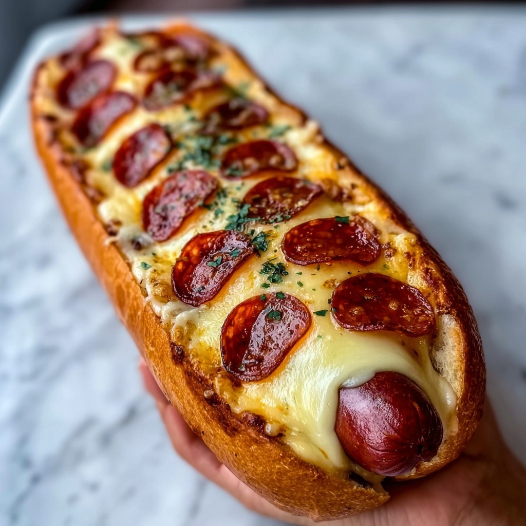 Huge Cheese Dog Sandwich with a Pizza Slice Inside Recipe - Recipe Image