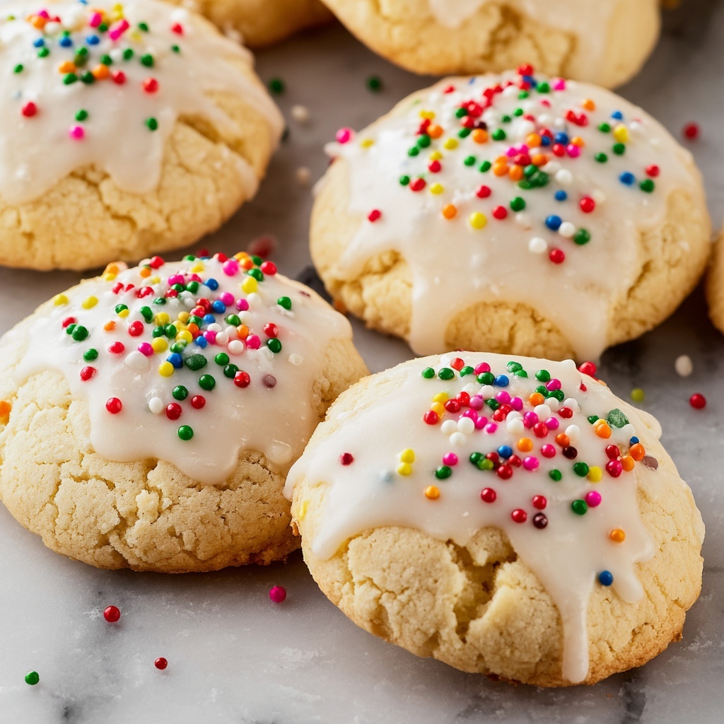 Soft Ricotta Italian Christmas Cookies with Almond Glaze Recipe - Recipe Image