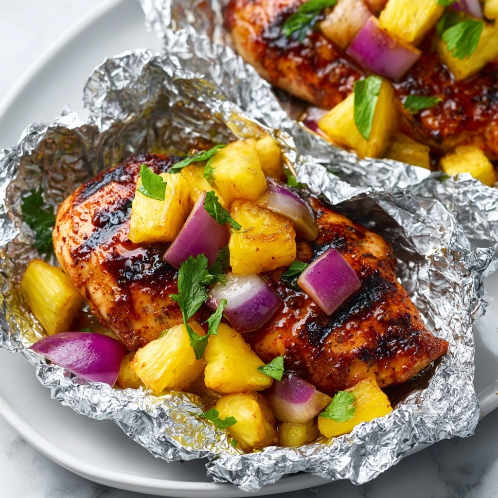 Hawaiian BBQ Chicken and Pineapple Foil Packets Recipe - Recipe Image