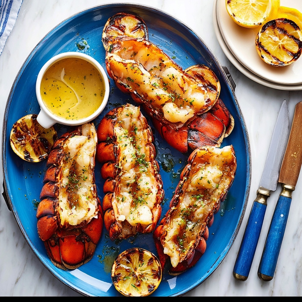 Grilled Lobster Tails with Garlic Lemon Butter Sauce Recipe - Recipe Image