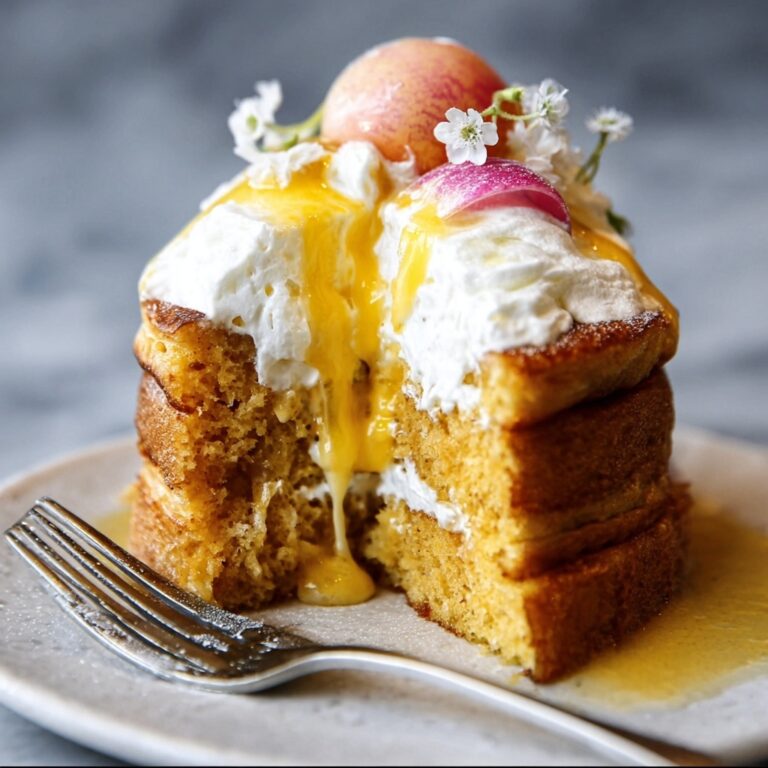 Churro Waffles with Peaches & Cream Sauce Recipe