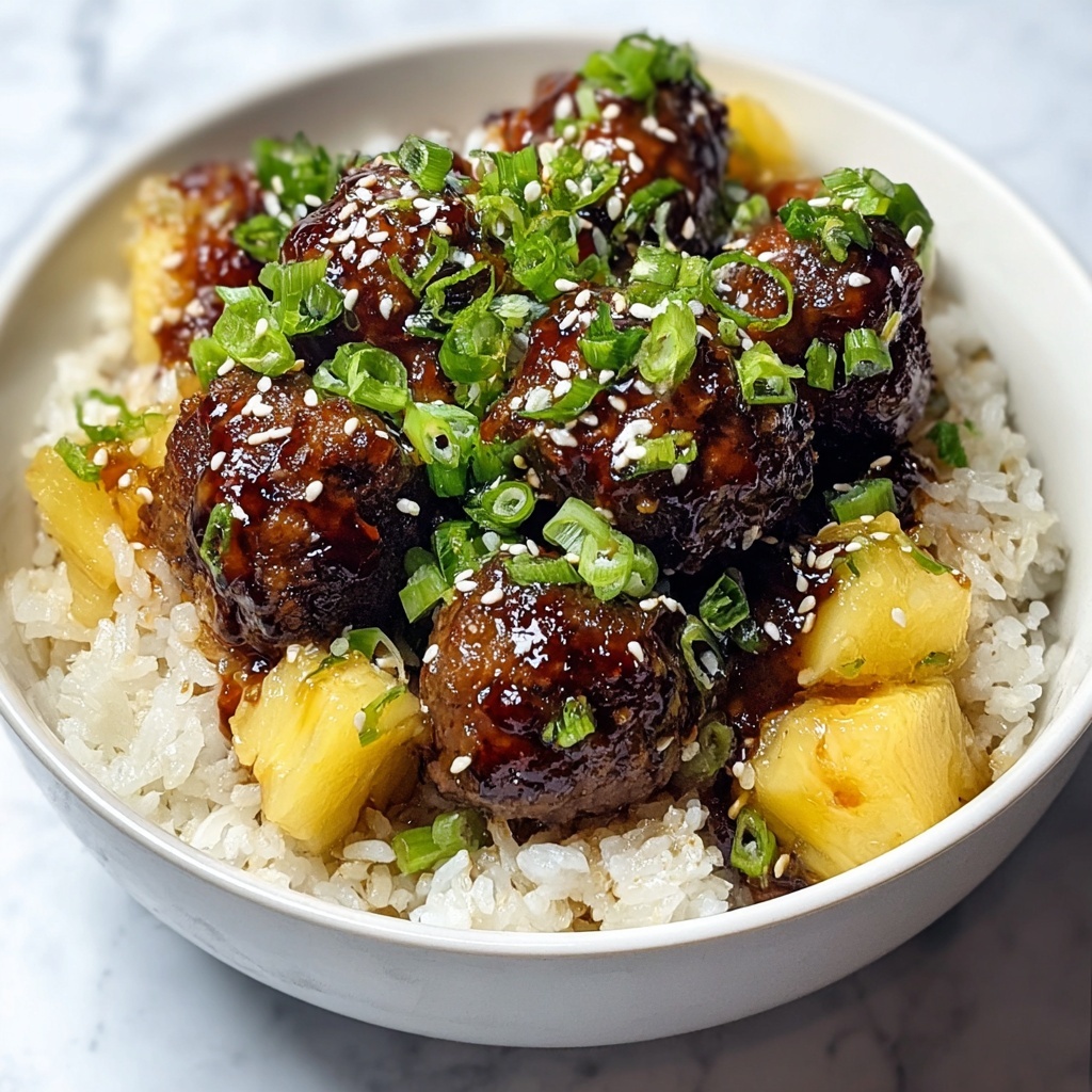 Sweet And Spicy Hawaiian Meatball Bowls Recipe - Recipe Image